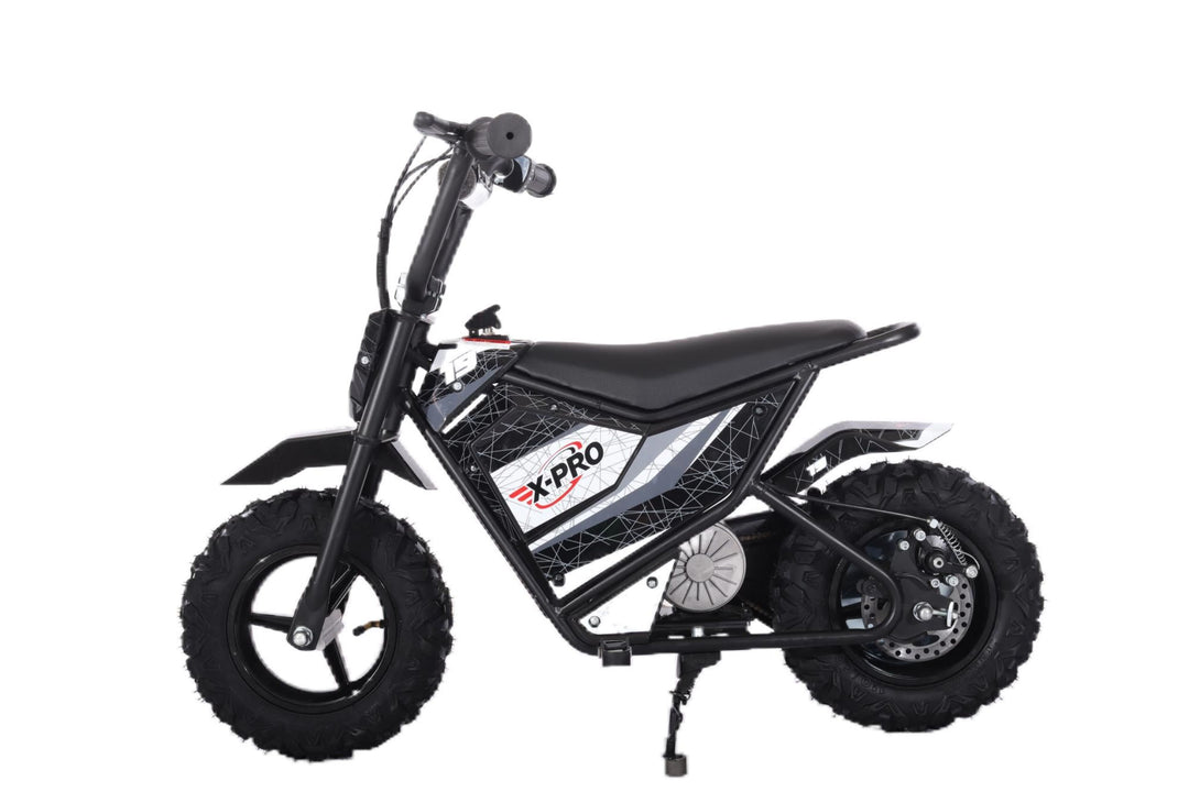 Free Shipping! X-PRO XP250E 250W 24V Electric Dirt Bike with Chain Drive! 6.5in Wheels! Rear Disc Brakes!