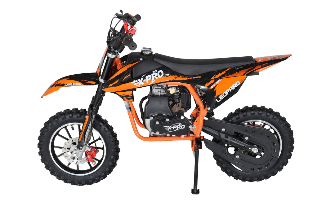 Free Shipping! X-PRO Leopard Mini Dirt Bike, Gas Power 4 Stroke Dirt Bike! 40CC Pit Bike, Pull Start, 10in Wheels!