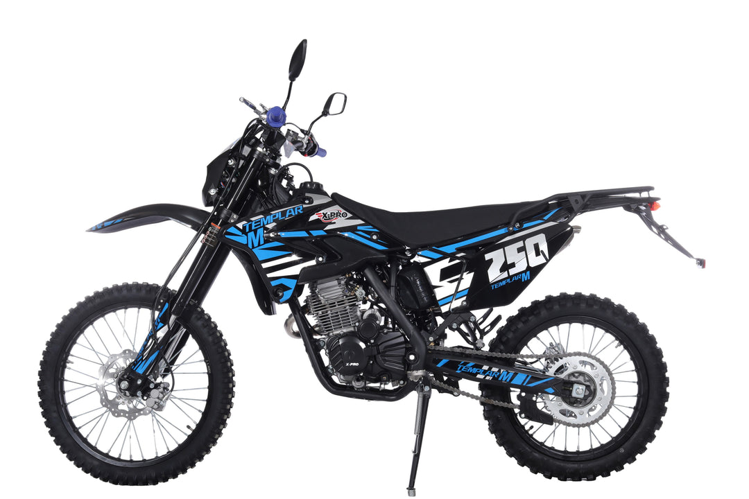 Free Shipping! TEMPLAR M 250cc Dirt Bike with All Lights and 5-Speed Manual Transmission,  Electric/Kick Start! Big 21in/18in Wheels! Zongshen Brand Engine!