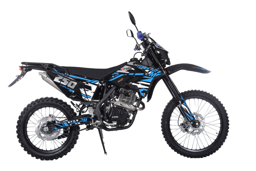 Free Shipping! TEMPLAR M 250cc Dirt Bike with All Lights and 5-Speed Manual Transmission,  Electric/Kick Start! Big 21in/18in Wheels! Zongshen Brand Engine!