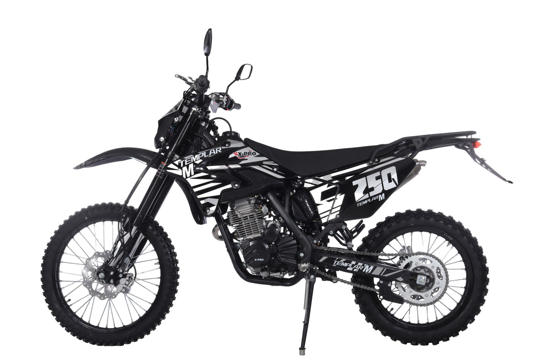 Free Shipping! TEMPLAR M 250cc Dirt Bike with All Lights and 5-Speed Manual Transmission,  Electric/Kick Start! Big 21in/18in Wheels! Zongshen Brand Engine!