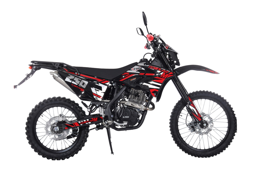 Free Shipping! TEMPLAR M 250cc Dirt Bike with All Lights and 5-Speed Manual Transmission,  Electric/Kick Start! Big 21in/18in Wheels! Zongshen Brand Engine!