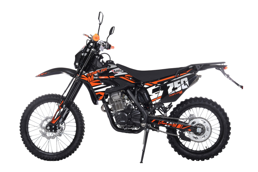 Free Shipping! TEMPLAR M 250cc Dirt Bike with All Lights and 5-Speed Manual Transmission,  Electric/Kick Start! Big 21in/18in Wheels! Zongshen Brand Engine!