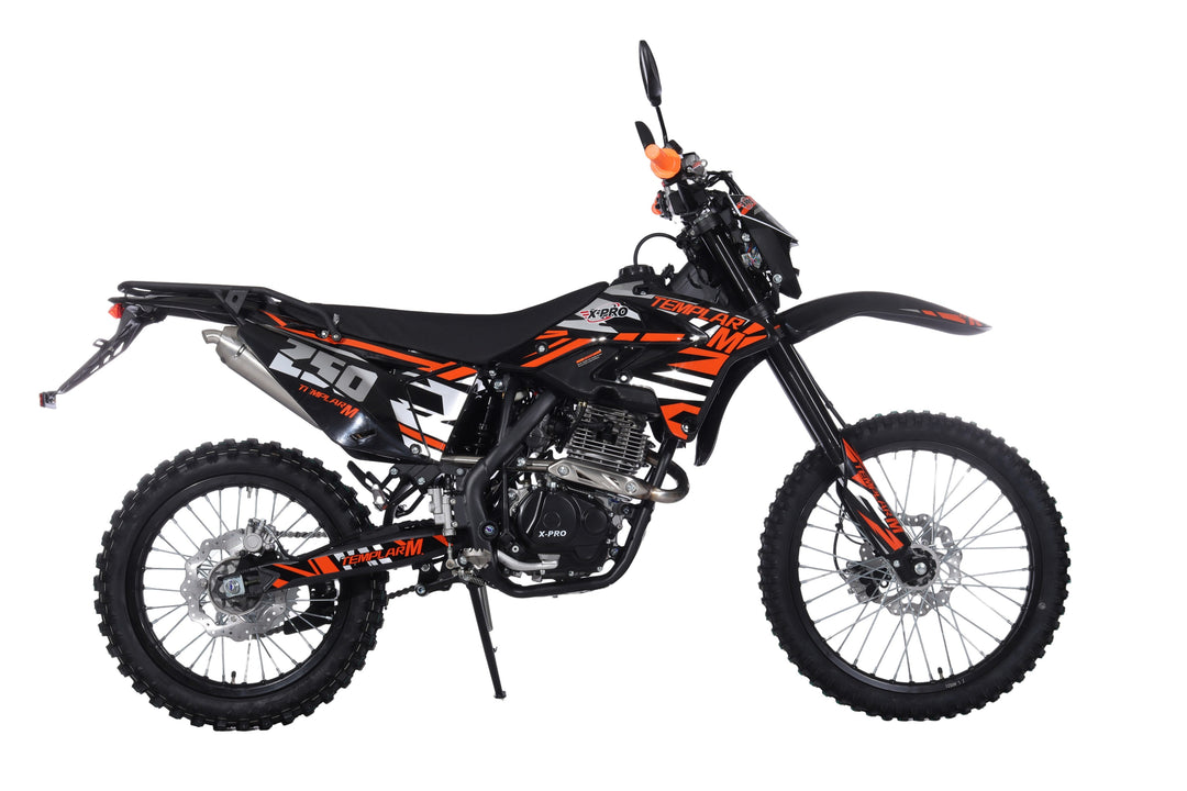 Free Shipping! TEMPLAR M 250cc Dirt Bike with All Lights and 5-Speed Manual Transmission,  Electric/Kick Start! Big 21in/18in Wheels! Zongshen Brand Engine!