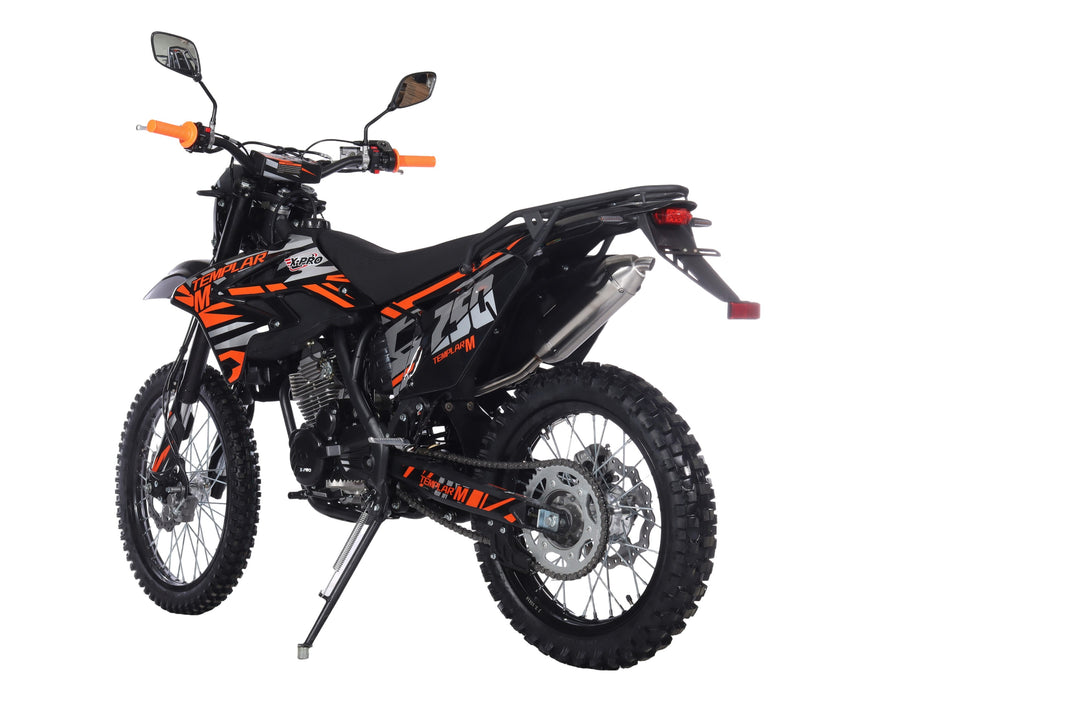 Free Shipping! TEMPLAR M 250cc Dirt Bike with All Lights and 5-Speed Manual Transmission,  Electric/Kick Start! Big 21in/18in Wheels! Zongshen Brand Engine!