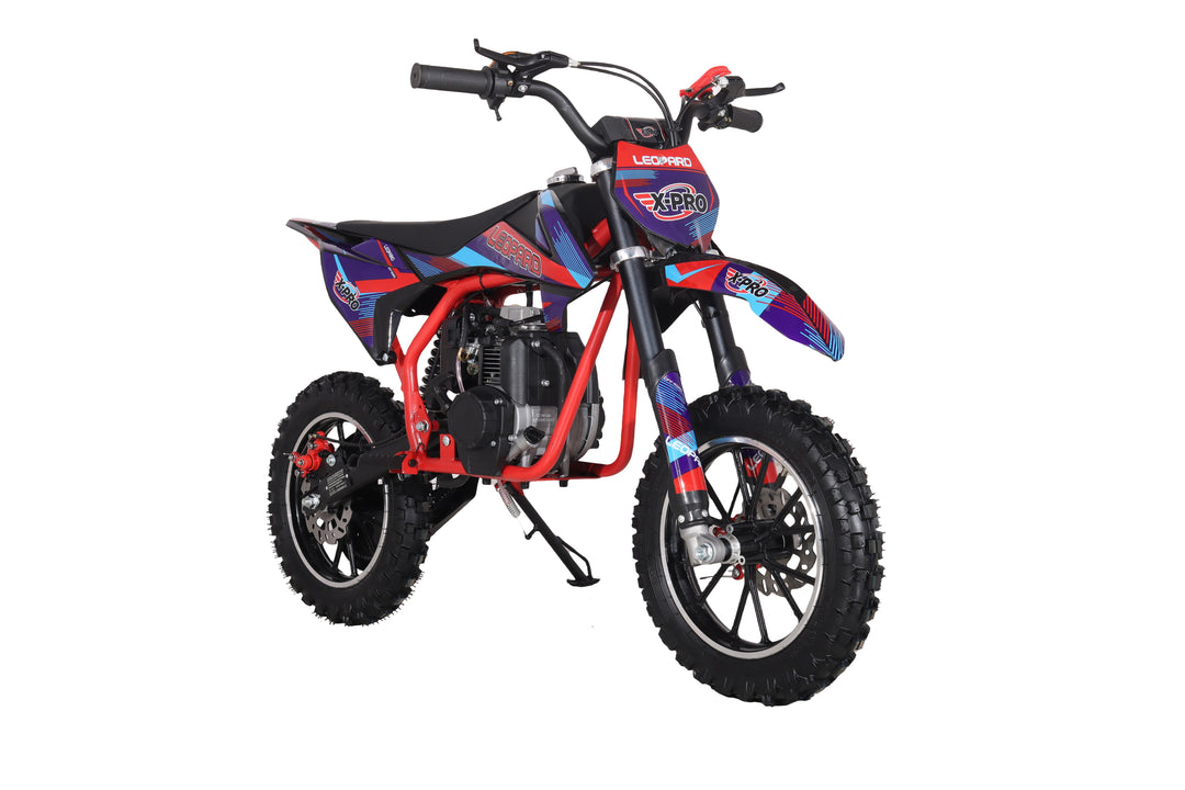 X-PRO Leopard Mini Dirt Bike, Gas Power 4 Stroke Dirt Bike! 40CC Pit Bike, Pull Start, 10" Wheels!