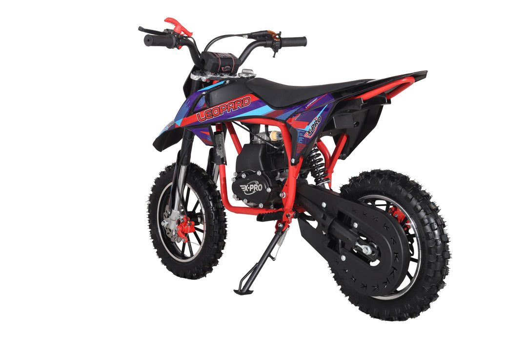 X-PRO Leopard Mini Dirt Bike, Gas Power 4 Stroke Dirt Bike! 40CC Pit Bike, Pull Start, 10" Wheels!