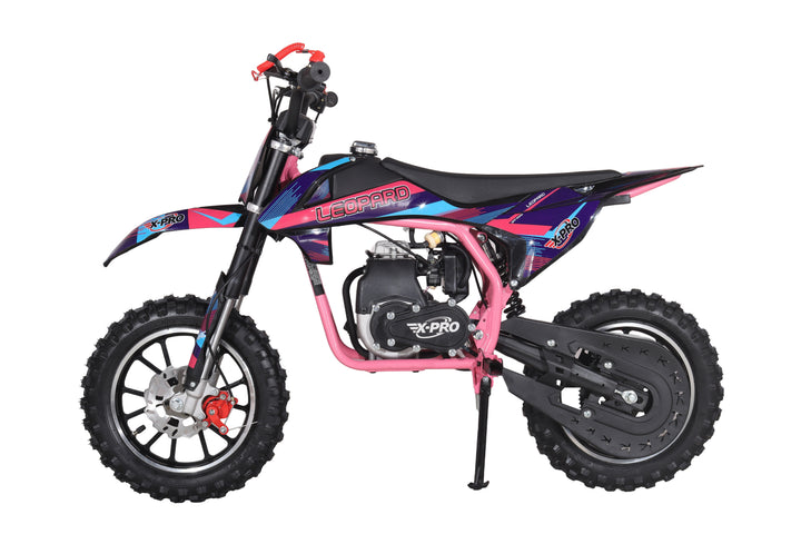 X-PRO Leopard Mini Dirt Bike, Gas Power 4 Stroke Dirt Bike! 40CC Pit Bike, Pull Start, 10" Wheels!