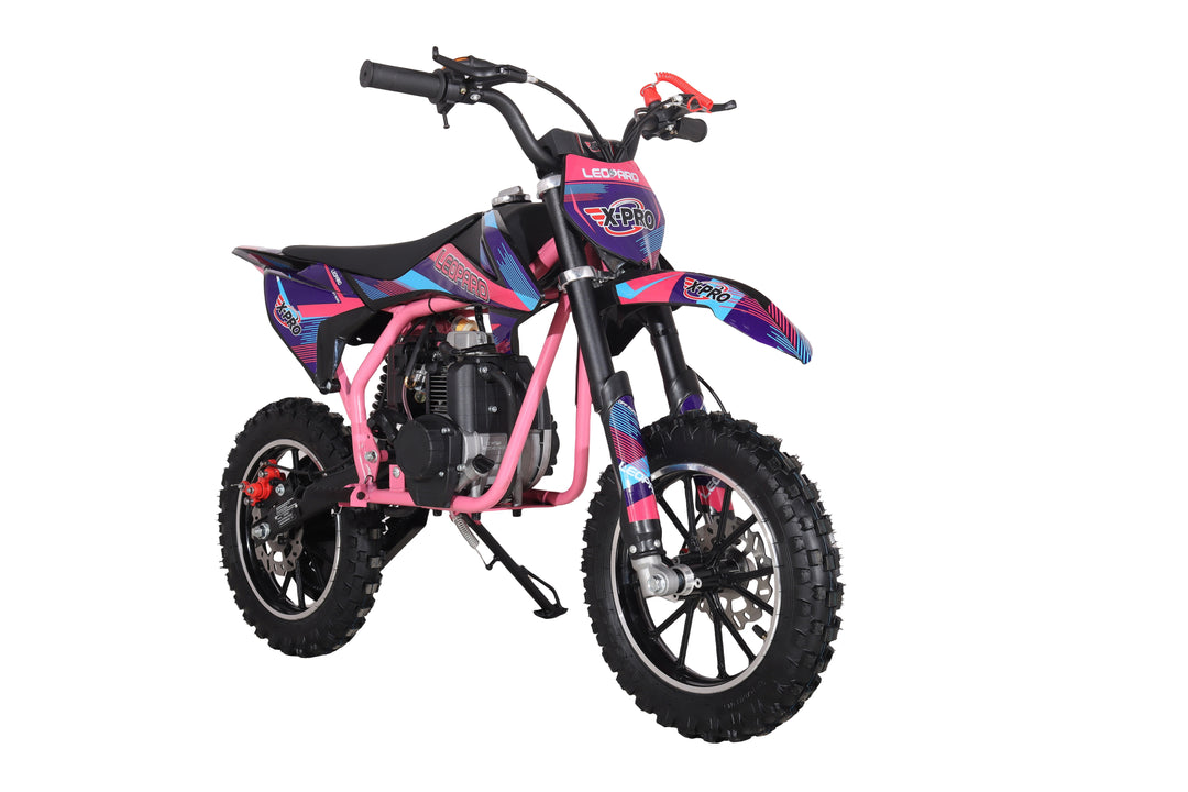 X-PRO Leopard Mini Dirt Bike, Gas Power 4 Stroke Dirt Bike! 40CC Pit Bike, Pull Start, 10" Wheels!
