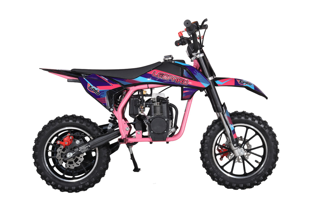 X-PRO Leopard Mini Dirt Bike, Gas Power 4 Stroke Dirt Bike! 40CC Pit Bike, Pull Start, 10" Wheels!