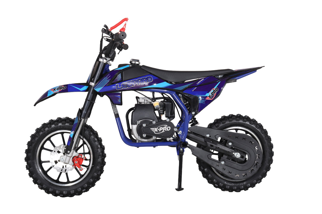 X-PRO Leopard Mini Dirt Bike, Gas Power 4 Stroke Dirt Bike! 40CC Pit Bike, Pull Start, 10" Wheels!