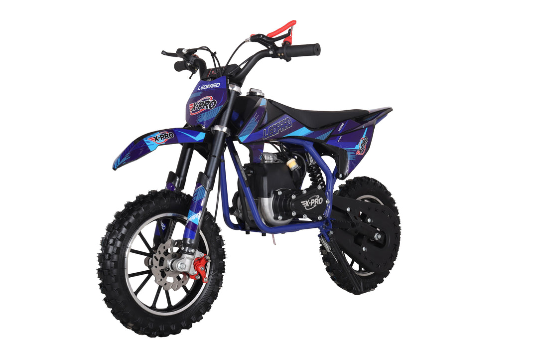X-PRO Leopard Mini Dirt Bike, Gas Power 4 Stroke Dirt Bike! 40CC Pit Bike, Pull Start, 10" Wheels!