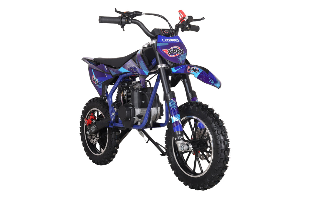 X-PRO Leopard Mini Dirt Bike, Gas Power 4 Stroke Dirt Bike! 40CC Pit Bike, Pull Start, 10" Wheels!