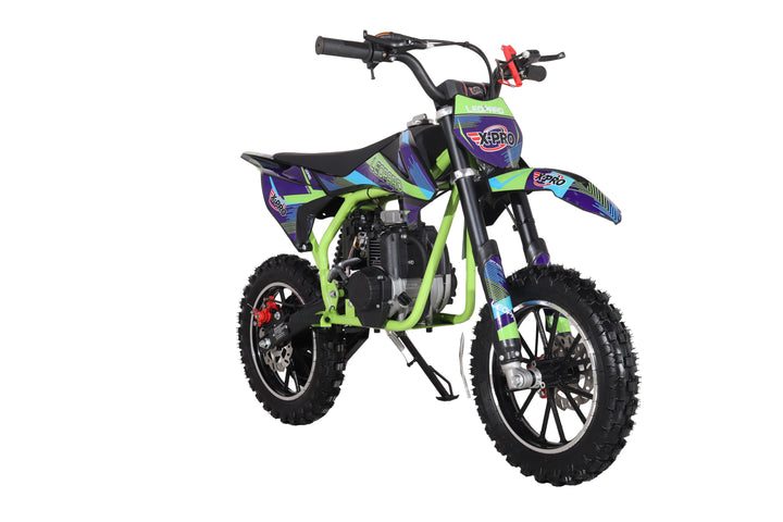 X-PRO Leopard Mini Dirt Bike, Gas Power 4 Stroke Dirt Bike! 40CC Pit Bike, Pull Start, 10" Wheels!