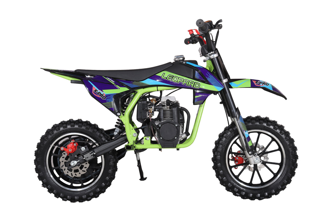 X-PRO Leopard Mini Dirt Bike, Gas Power 4 Stroke Dirt Bike! 40CC Pit Bike, Pull Start, 10" Wheels!