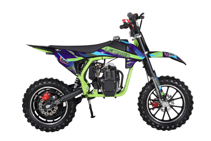 X-PRO Leopard Mini Dirt Bike, Gas Power 4 Stroke Dirt Bike! 40CC Pit Bike, Pull Start, 10" Wheels!