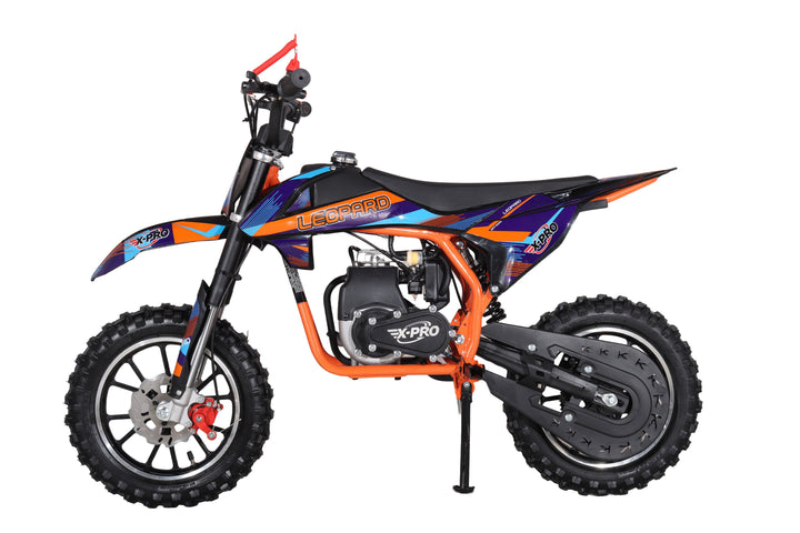 X-PRO Leopard Mini Dirt Bike, Gas Power 4 Stroke Dirt Bike! 40CC Pit Bike, Pull Start, 10" Wheels!