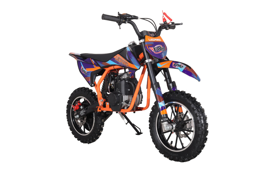 X-PRO Leopard Mini Dirt Bike, Gas Power 4 Stroke Dirt Bike! 40CC Pit Bike, Pull Start, 10" Wheels!