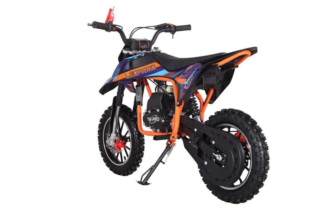 X-PRO Leopard Mini Dirt Bike, Gas Power 4 Stroke Dirt Bike! 40CC Pit Bike, Pull Start, 10" Wheels!
