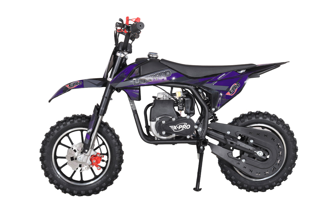 X-PRO Leopard Mini Dirt Bike, Gas Power 4 Stroke Dirt Bike! 40CC Pit Bike, Pull Start, 10" Wheels!