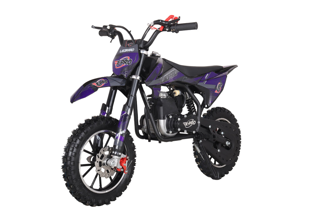 X-PRO Leopard Mini Dirt Bike, Gas Power 4 Stroke Dirt Bike! 40CC Pit Bike, Pull Start, 10" Wheels!