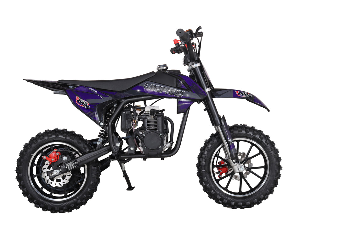 X-PRO Leopard Mini Dirt Bike, Gas Power 4 Stroke Dirt Bike! 40CC Pit Bike, Pull Start, 10" Wheels!