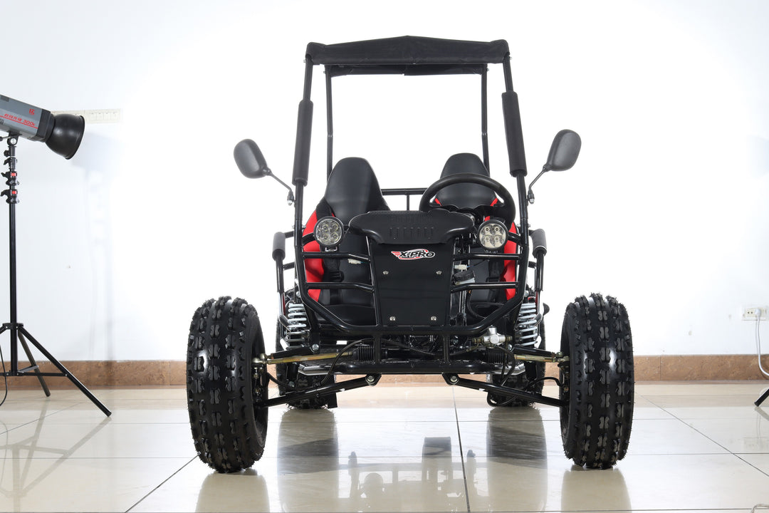 Free shipping! X-PRO Rover 125cc Go Kart with 3-Speed Semi-Automatic Transmission w/Reverse, LED Headlights, Big 19in/18in Wheels!