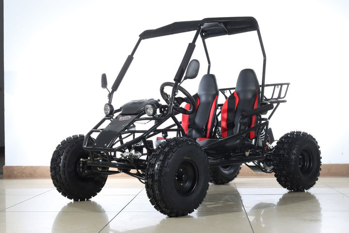 Free shipping! X-PRO Rover 125cc Go Kart with 3-Speed Semi-Automatic Transmission w/Reverse, LED Headlights, Big 19in/18in Wheels!