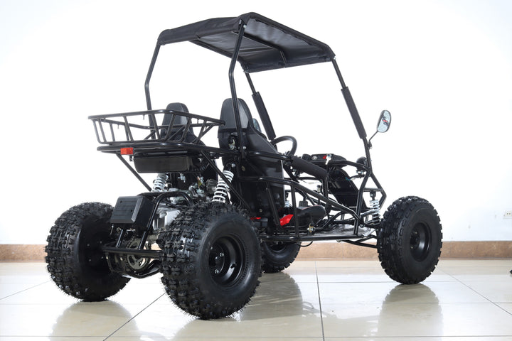 Free shipping! X-PRO Rover 125cc Go Kart with 3-Speed Semi-Automatic Transmission w/Reverse, LED Headlights, Big 19in/18in Wheels!
