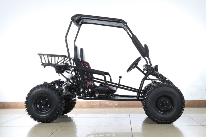 Free shipping! X-PRO Rover 125cc Go Kart with 3-Speed Semi-Automatic Transmission w/Reverse, LED Headlights, Big 19in/18in Wheels!