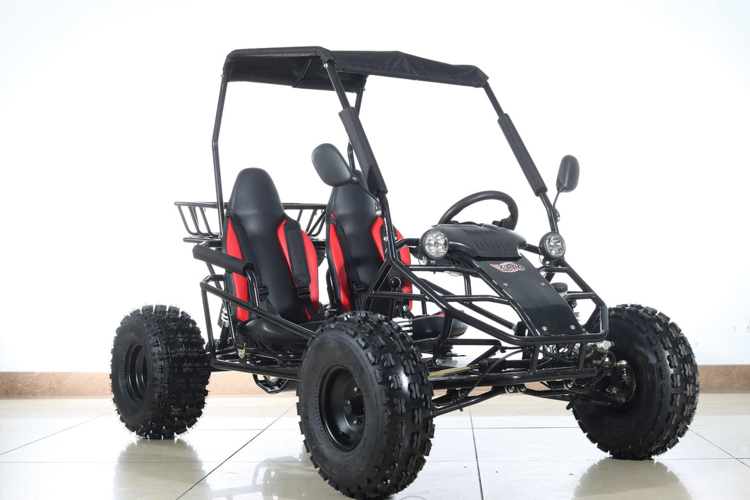 Free shipping! X-PRO Rover 125cc Go Kart with 3-Speed Semi-Automatic Transmission w/Reverse, LED Headlights, Big 19in/18in Wheels!