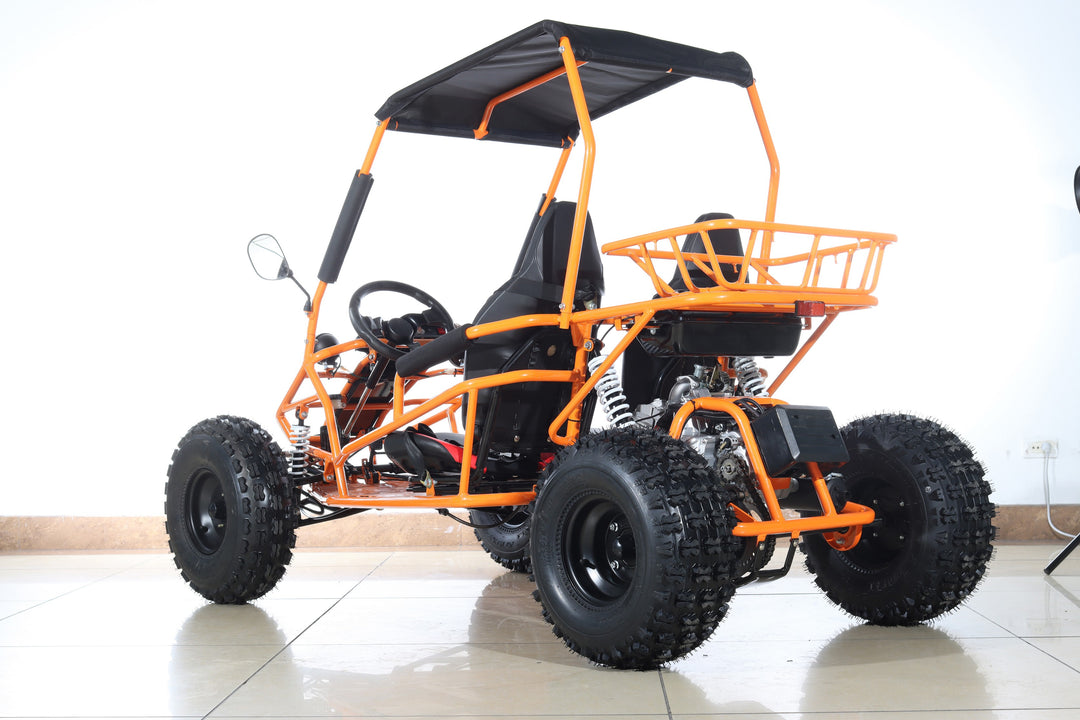 Free shipping! X-PRO Rover 125cc Go Kart with 3-Speed Semi-Automatic Transmission w/Reverse, LED Headlights, Big 19in/18in Wheels!
