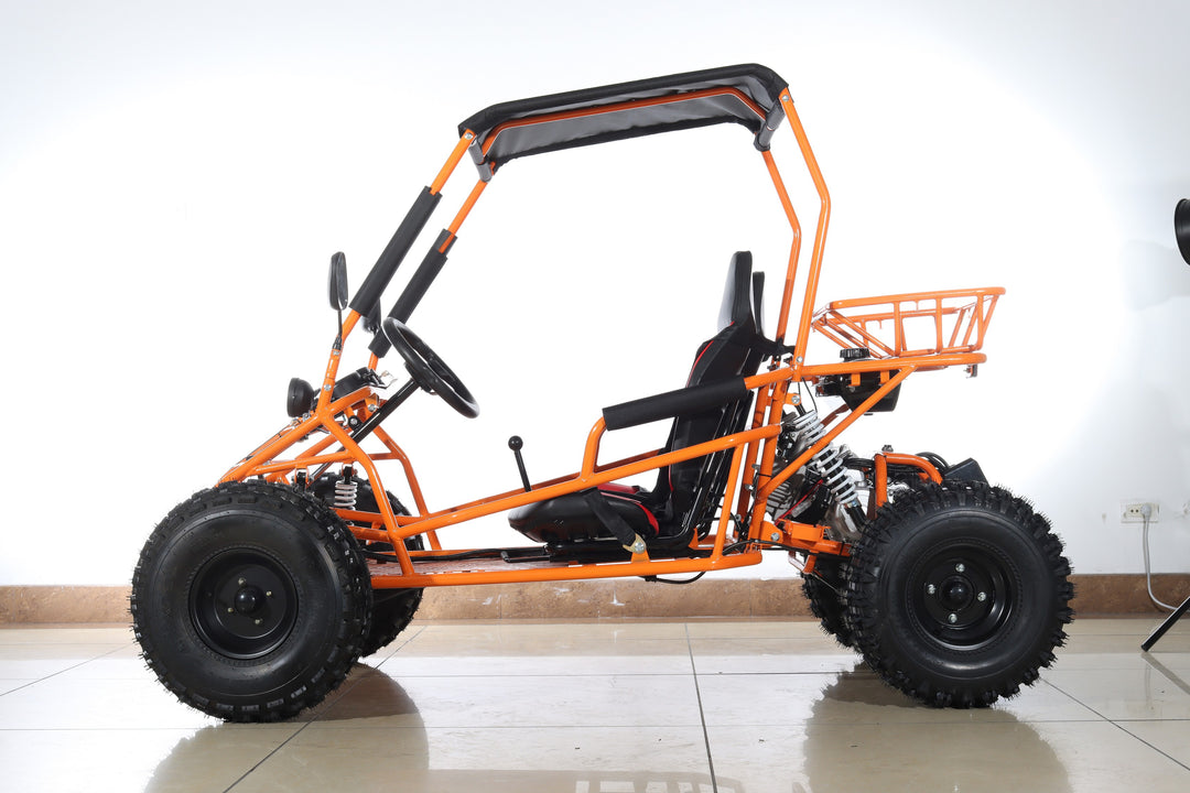 Free shipping! X-PRO Rover 125cc Go Kart with 3-Speed Semi-Automatic Transmission w/Reverse, LED Headlights, Big 19in/18in Wheels!