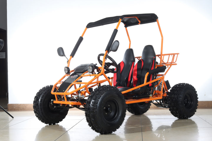 Free shipping! X-PRO Rover 125cc Go Kart with 3-Speed Semi-Automatic Transmission w/Reverse, LED Headlights, Big 19in/18in Wheels!