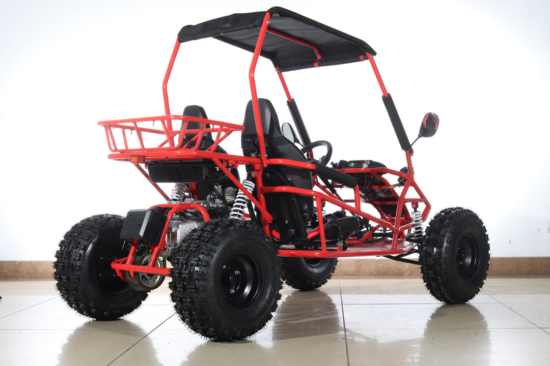 Free shipping! X-PRO Rover 125cc Go Kart with 3-Speed Semi-Automatic Transmission w/Reverse, LED Headlights, Big 19in/18in Wheels!