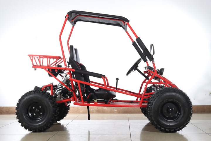 Free shipping! X-PRO Rover 125cc Go Kart with 3-Speed Semi-Automatic Transmission w/Reverse, LED Headlights, Big 19in/18in Wheels!