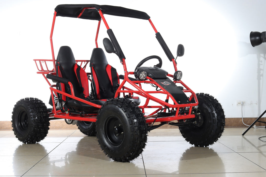 Free shipping! X-PRO Rover 125cc Go Kart with 3-Speed Semi-Automatic Transmission w/Reverse, LED Headlights, Big 19in/18in Wheels!