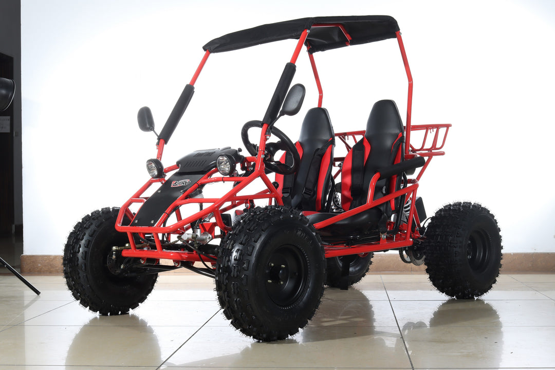 Free shipping! X-PRO Rover 125cc Go Kart with 3-Speed Semi-Automatic Transmission w/Reverse, LED Headlights, Big 19in/18in Wheels!