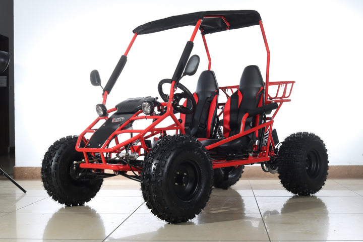 Free shipping! X-PRO Rover 125cc Go Kart with 3-Speed Semi-Automatic Transmission w/Reverse, LED Headlights, Big 19in/18in Wheels!