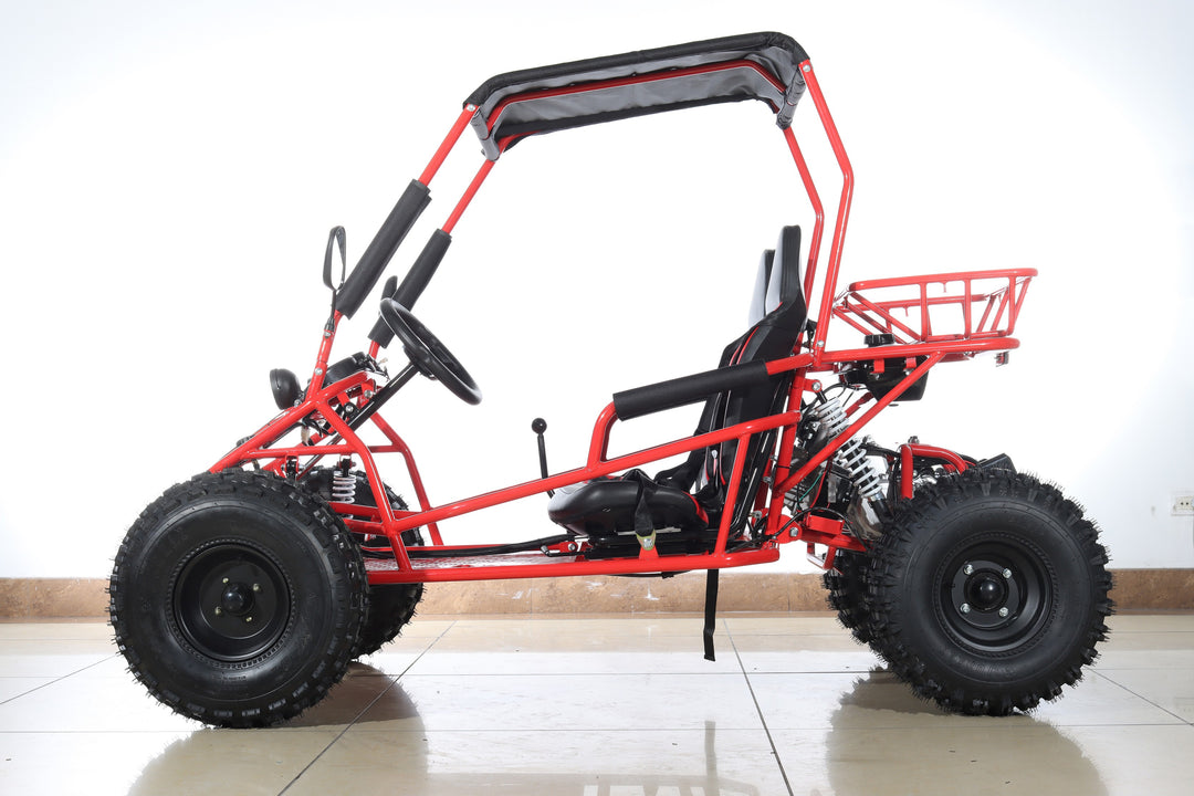 Free shipping! X-PRO Rover 125cc Go Kart with 3-Speed Semi-Automatic Transmission w/Reverse, LED Headlights, Big 19in/18in Wheels!