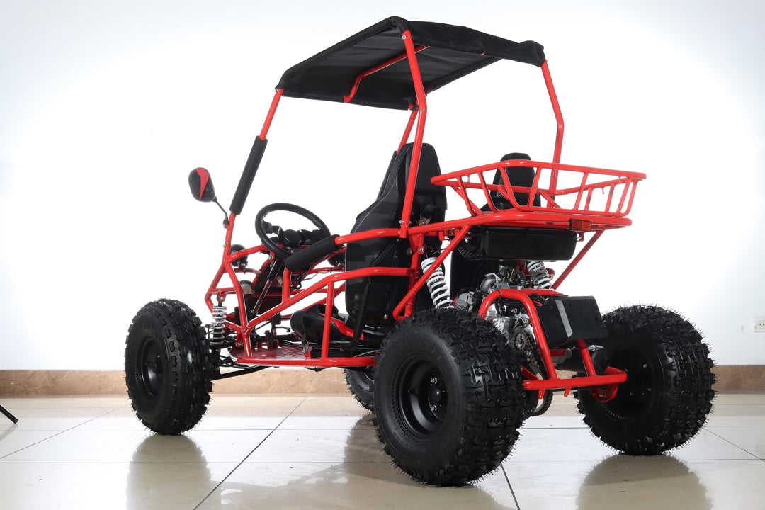 Free shipping! X-PRO Rover 125cc Go Kart with 3-Speed Semi-Automatic Transmission w/Reverse, LED Headlights, Big 19in/18in Wheels!