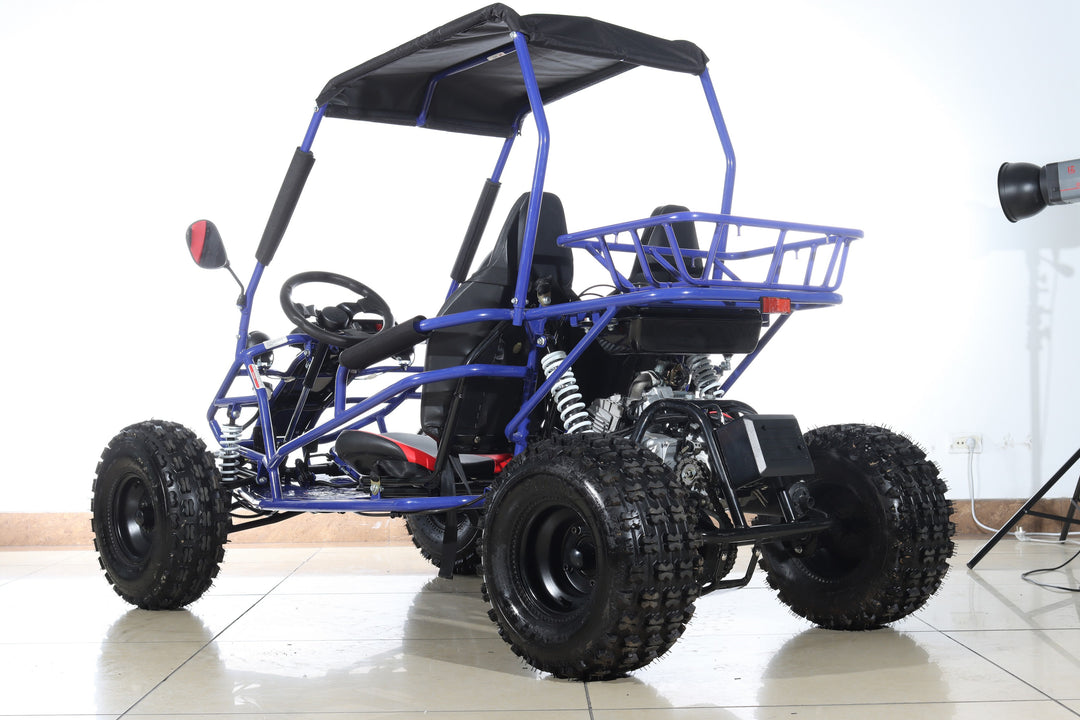 Free shipping! X-PRO Rover 125cc Go Kart with 3-Speed Semi-Automatic Transmission w/Reverse, LED Headlights, Big 19in/18in Wheels!