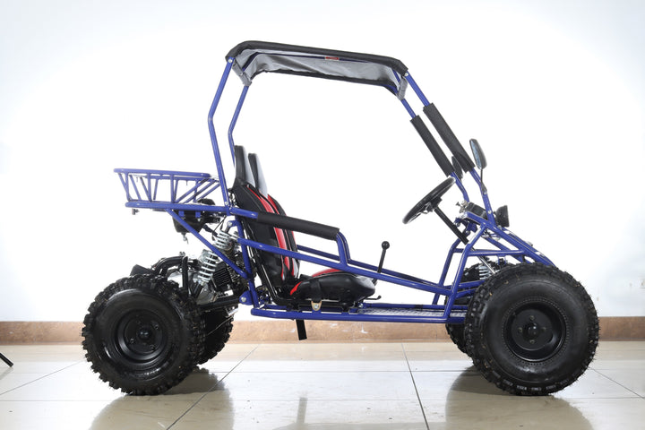 Free shipping! X-PRO Rover 125cc Go Kart with 3-Speed Semi-Automatic Transmission w/Reverse, LED Headlights, Big 19in/18in Wheels!
