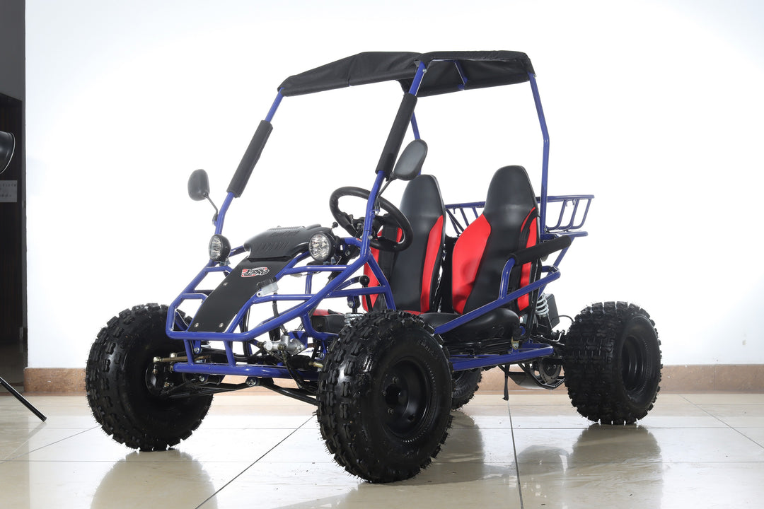 Free shipping! X-PRO Rover 125cc Go Kart with 3-Speed Semi-Automatic Transmission w/Reverse, LED Headlights, Big 19in/18in Wheels!