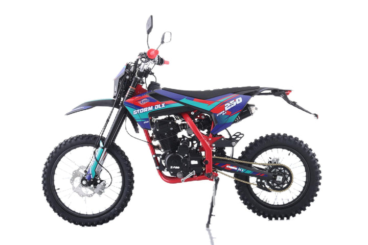 Free Shipping! X-PRO Storm DLX 250 Dirt Bike with All LED Lights and 5-Speed Manual Transmission, Electric/Kick Start! Big 19in/16in Wheels! Zongshen Brand Engine!