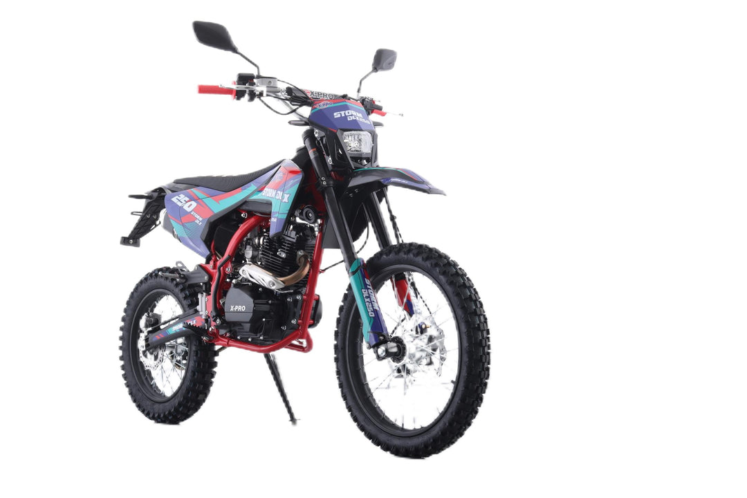 Free Shipping! X-PRO Storm DLX 250 Dirt Bike with All LED Lights and 5-Speed Manual Transmission, Electric/Kick Start! Big 19in/16in Wheels! Zongshen Brand Engine!