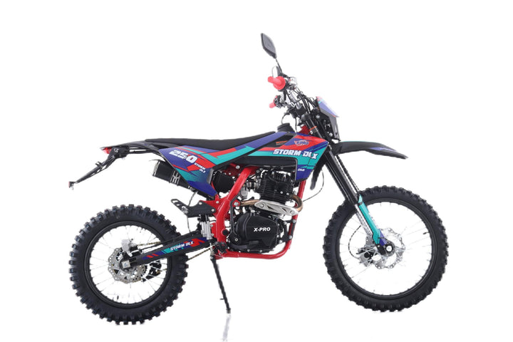 Free Shipping! X-PRO Storm DLX 250 Dirt Bike with All LED Lights and 5-Speed Manual Transmission, Electric/Kick Start! Big 19in/16in Wheels! Zongshen Brand Engine!