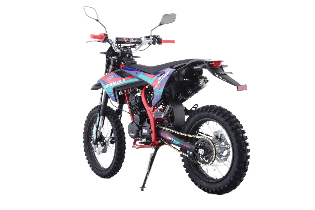 Free Shipping! X-PRO Storm DLX 250 Dirt Bike with All LED Lights and 5-Speed Manual Transmission, Electric/Kick Start! Big 19in/16in Wheels! Zongshen Brand Engine!