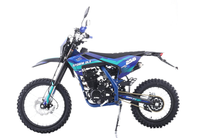 Free Shipping! X-PRO Storm DLX 250 Dirt Bike with All LED Lights and 5-Speed Manual Transmission, Electric/Kick Start! Big 19in/16in Wheels! Zongshen Brand Engine!