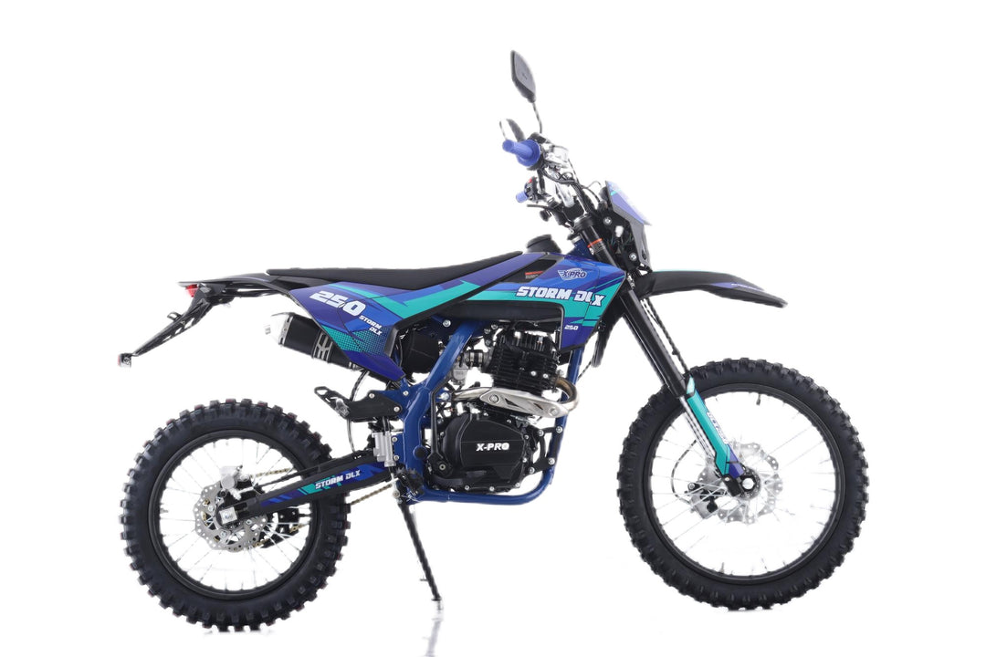 Free Shipping! X-PRO Storm DLX 250 Dirt Bike with All LED Lights and 5-Speed Manual Transmission, Electric/Kick Start! Big 19in/16in Wheels! Zongshen Brand Engine!